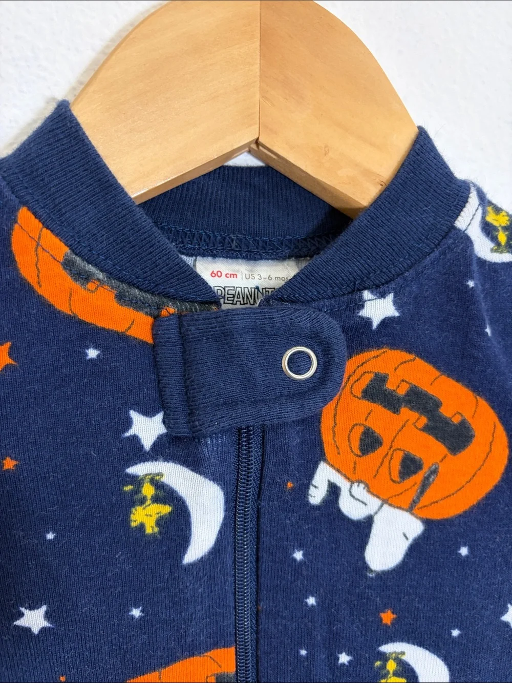 Hanna Andersson Navy Snoopy Peanuts Pumpkins Organic Cotton One Piece Pajamas